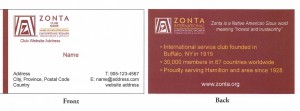 Zonta Business Card